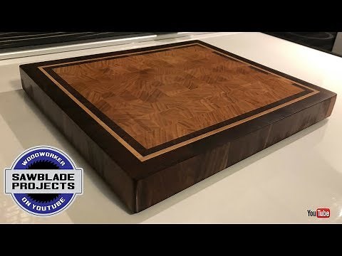 The CHERRY END GRAIN cutting board with walnut and maple frame