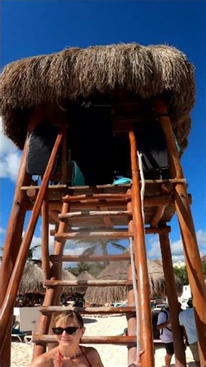 Enjoying beach and water Riviera Maya