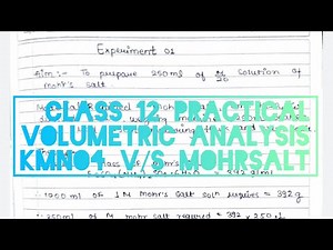 Mohr salt V/s KMnO4 titration | Chemistry Class 12 Volumetric Analysis with readings and calculation