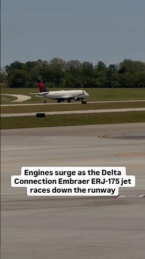 Engines surge as the Delta Connection Embraer ERJ-175 jet races down the runway—then smoothly rises