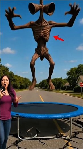 Siren Head's acrobatic jumps😱 #shorts #veo3 #ai #halloween