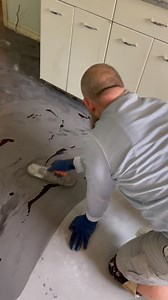 13K views · 38 reactions | The possibilities with #concrete are unlimited #beforeandafter •concrete overlay over wood •moisture barrier •integral color •polyaspartic topcoat #kitchen #interiordesign #condo #decorativeconcrete #before #after #beforeafter #concreteoverlay #somethingnew #darkgrey #charcoal #kitchendesign #kitchenremodel #dallastexas #construction #artisan #interiordesigner #floorrescue #trustintherescue | FloorRescue | Facebook