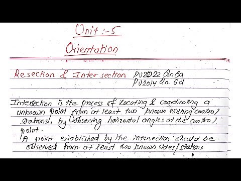 Unit:5 | Orientation | Theory | Surveying | Prashant YT | Resection and Intersection Difference |
