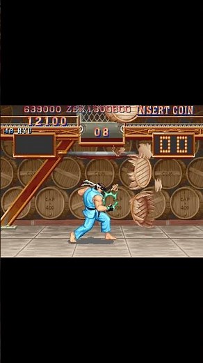RYU DESTROYS ALL BARRELS IN SECONDS 🤯 #StreetFighter #Ryu #FGC #Arcade #Shorts