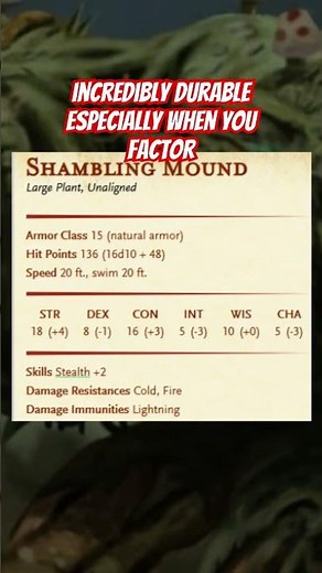 Shambling Mound Stat Block in Dungeons and Dragons #dnd #shorts #dungeonmasteradvice