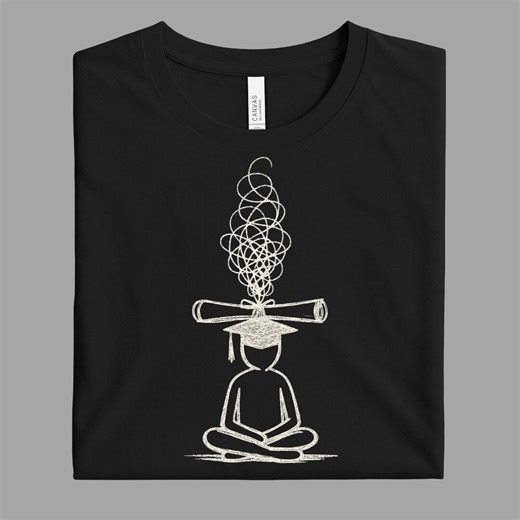 credentialed noise t-shirt, academic burnout tee, minimalist graduate shirt, systems thinking apparel, intellectual overload, stoic gift