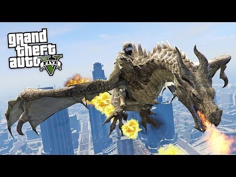 GTA 5 Mods - DRAGONS ATTACK + RIDING DRAGONS MOD!! GTA 5 Dragons Mod Gameplay! (GTA 5 Mods Gameplay)
