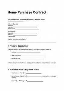 Editable Home Purchase Contract Template (PDF   DOC) - Etsy Canada