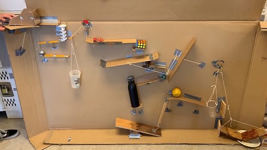 ICYMI: A Rube Goldberg machine is a chain reaction contraption that performing a simple task in a complicated way. 🪄🔗 And University of Colorado Boulder Engineering Professor Joan Tisdale's GEN 1400 class showed up and created their own today. 👀 Overly complicated? Yes. Incredibly satisfying? Absolutely. | CU Boulder Engineering