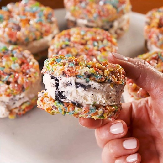 991K views · 5.5K reactions | Fruity Pebbles Ice Cream Sandwiches...