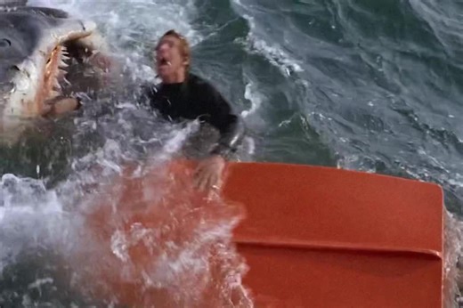 “Jaws” (1975) begins with a quiet beach town that’s thrown into panic when a gigantic shark starts attacking swimmers. As fear spreads and the town struggles between safety and profit, three very different men are forced to confront the monster head on… a local police chief, a scientist, and a hardened fisherman. #3rdwrld #jaws #destroylonely