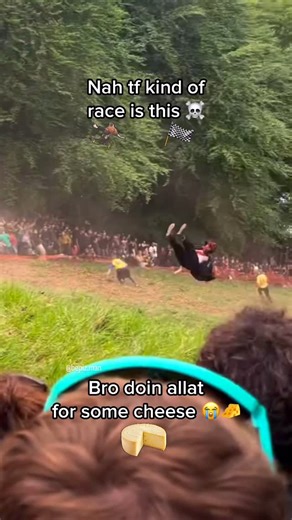 bepis on Instagram: "WOULD Y’ALL PARTICIPATE⁉️😭🧀 - Cheese rolling is a fun and wild sport where people chase a rolling wheel of cheese down a steep hill! Here’s a simple step-by-step guide to what it’s all about: — How Cheese Rolling Works (Step-by-Step) 1. **Pick a Hill** – The event usually happens on a steep hill (like Cooper’s Hill in England). 2. **Bring the Cheese** – A big round wheel of cheese (usually Double Gloucester) is used. 3. **Line Up at the Top** – People line up at the top of