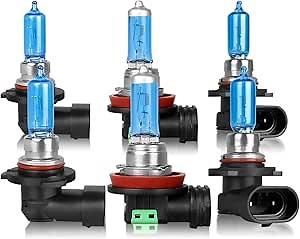 SHENKENUO Fit For Chevy Equinox 2010 2011 2012 2013 2014 2015 2016 2017,9005+H11 High Low Beam Ultra - High Performance Halogen Headlight Bulbs Combo,5000k White Light,Plug-n-Play,Pack of 6