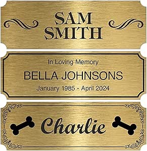 Custom Engraved Metal Name Plate,Personalized Name Plaque,Thickened Brushed Metal Custom Laser Engraving Plaques with Adhesive or Hole(with screws) 3“ x 1” or 3.9“ x 1.3” (Silver, SmallSilver)