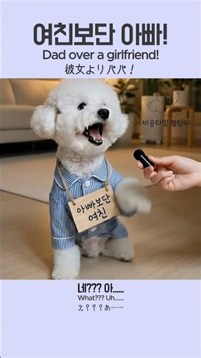 강아지가 아빠가 최고라고 하면