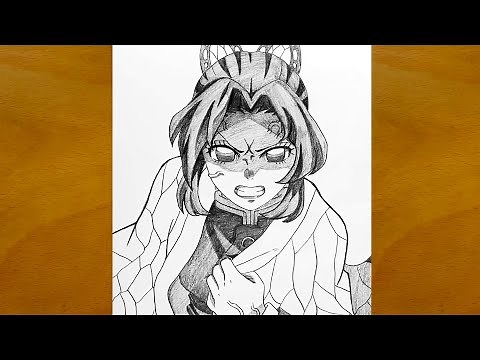 How to Draw Shinobu Kocho from Demon Slayer || Easy Anime Drawing || Step by Step Tutorial
