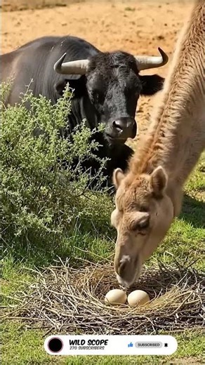 Unlikely Guardians | 🐪🐂🪺Peculiar Nest Watch #Shorts #Camel #Bull #Wildlife #NaturePhotography