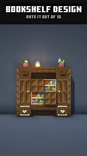 Cool Dark Oak Bookshelf Design in Minecraft 🌸 #2