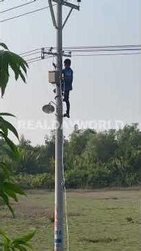 Real Life Skills 😳 Climbing Electric Pole Safely!
