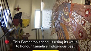 Junior high students in Edmonton helped create this mosaic honouring Canada's Indigenous past. Watch the full video: www.cbc.ca/1.4443667 | CBC Edmonton