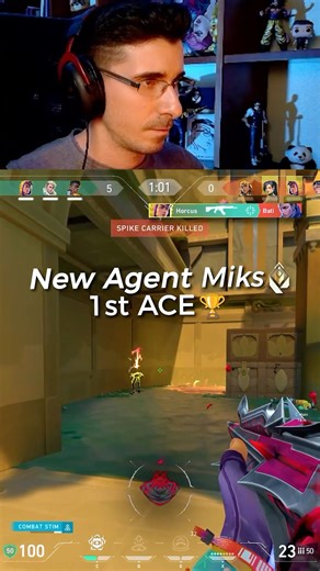 First ACE with NEW AGENT MIKS 🏆 valorant streamer gameplay highlights edit clips shorts