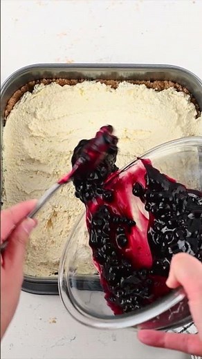 No-Bake Blueberry Delight: The Ultimate Summer Dessert! 🫐 LINK IN DESCRIPTION #recipe #shorts