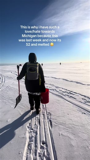 Gotta love the bipolar michigan weather that loves to mess with our hunting and fishing! #hunting #fishing #fish #icefishing #fyp