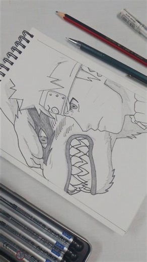 How to draw Naruto with kurama 🥶💯ll #shorts #naruto #animedrawing #tutorial #trendingshorts #naruto