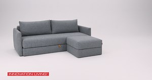 Innovation Living Tripi Sofa Bed & Cornila Ottoman: Space-Saving Furniture Demonstration