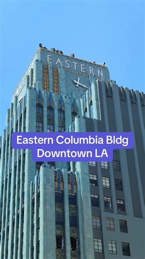 Drew Tillman on Instagram: "📍Eastern Columbia Building – 849 S Broadway, Los Angeles The Eastern Columbia Building just completed a multi-year restoration, and now you can finally see it in all its Art Deco glory. Built in 1930 as the headquarters for the Eastern Outfitting Company and Columbia Outfitting Company, this 13-story landmark is famous for its turquoise terra cotta, gold trim, and neon clock tower. It was converted into luxury condos in 2006 and remains one of the most iconic buildin