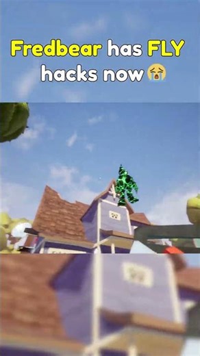 Fredbear really has FLY hacks now 😭 #fredbear #fnaf #helloneighbor #funny #horror #shorts