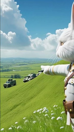 White Rabbit as Commander – Military Bunny Giving Orders