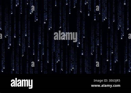 Blue digital code rain. Programming seamless loop Stock Video Footage - Alamy