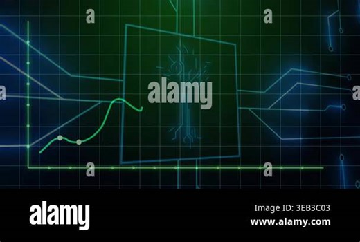Time axes appearing, animated data curve entering central module, visualizing trend progression. Futuristic, tech, digital, data, interface, neon, schematic Stock Video Footage - Alamy