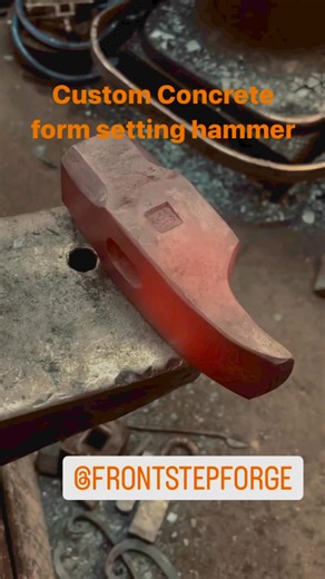 Can you make me a 6 pound concrete form setting hammer? After I found out the details: yes…you bet ! Forged from 1045 and will be handled by the customer#concreteconstruction #concreteformwork #forged #hammer #toolmaker #frontstepforge #madeincanada | Front Step Forge