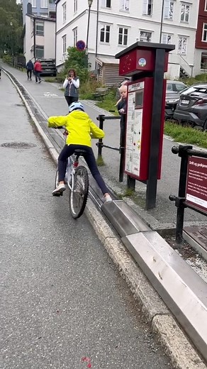 Architecture & Design on Instagram: "The Trampe bicycle lift, invented in Trondheim, #Norway, is a unique elevator for cyclists and small vehicles to climb steep hills. It was upgraded in 2013 and renamed CycloCable. Cyclists place their foot on a platform and are carried uphill at a comfortable speed. The Trampe/CycloCable not only helps cyclists with their commute but also attracts tourists. Cyclists and users of small-wheeled transport can ascend a challenging 150-meter incline by placing the