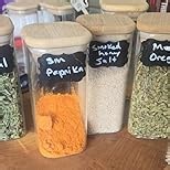 6 Pack Square Glass Storage Containers with Bamboo Lids (24oz/37oz/51oz) – Clear Food Airtight Canisters Sets for The Kitchen, Glass Jars for Coffee Beans, Coffee, Flour, Snacks, Spices