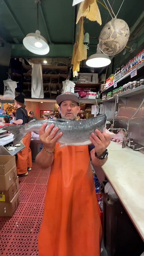 Fresh Wild Alaskan Sockeye Salmon at Pike Place Fish Market