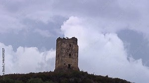 Watchtower was built during the Aragonese dominion in the Kingdom of Naples. Marina Di Camerota, Italy.