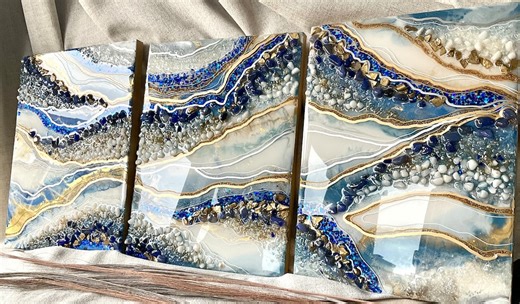 Custom Resin Geode Painting: Amethyst & Quartz Wall Art - Etsy