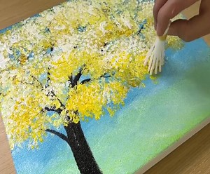 119K views · 2K reactions | Crumpled Paper Technique / Yellow Acrylic Painting | Art Skills | Facebook