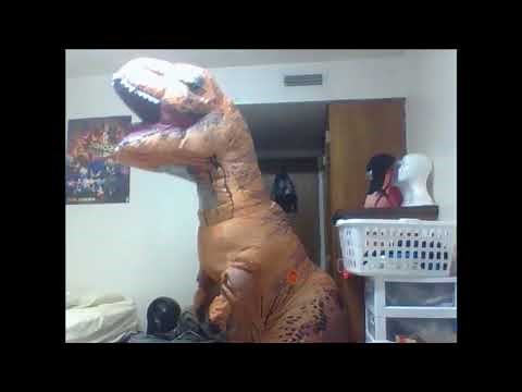 Inflatable T Rex Costume Suit Up and Inflate