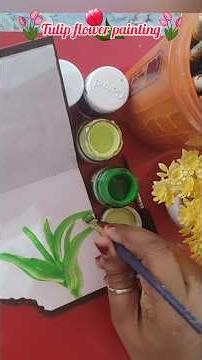 ✨🌷easy beutiful tulip flowers painting🎨🖌️#art#craft#painting#chocolatebook #handcraft#ytshorts#viral