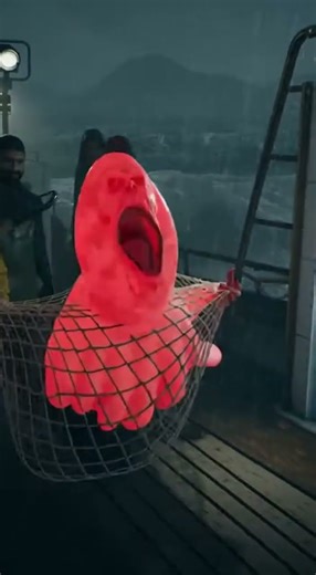 Real Scary Alien Caught in Net! 😱🔴 Deep Sea Horror #shorts