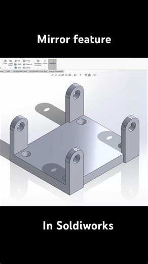 Mirror Feature in Solidwork #mirror #solidworksfeatures #solidworkstutorial #solidworkstips