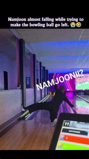 Namjoon was bowling and dancing at the same time. 🤣😭