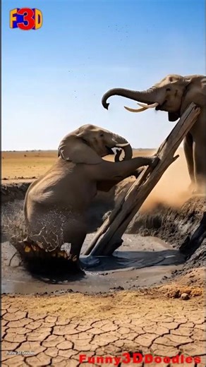 Incredible Elephant Intelligence | Full Rescue Sequence in Savanna | Elephant Rescues Elephant! 🐘🔥