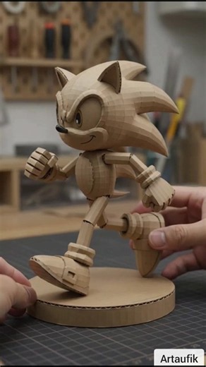 I Built Sonic Entirely from Cardboard! #DIY #Cardboard #sonic #handmade #craft #shorts #art #viral