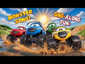 Monster Truck Adventure Song for Kids | Fun Sing-Along Nursery Rhyme with Big Wheels & Muddy Trucks!