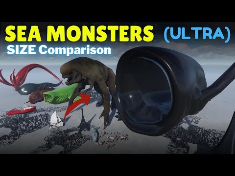 🌊 Ultra Sea Monsters Size Comparison | Distortus Rex 🆚 El Gran Maja & More! | Real Scale Showdown 💥